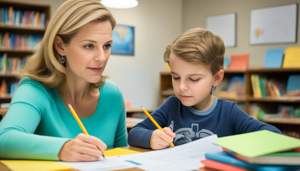Parents helping child with homework