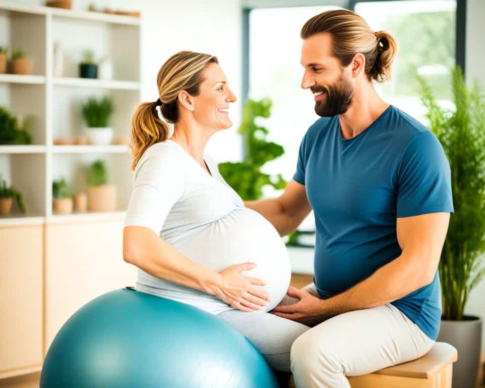 using birthing ball during labor